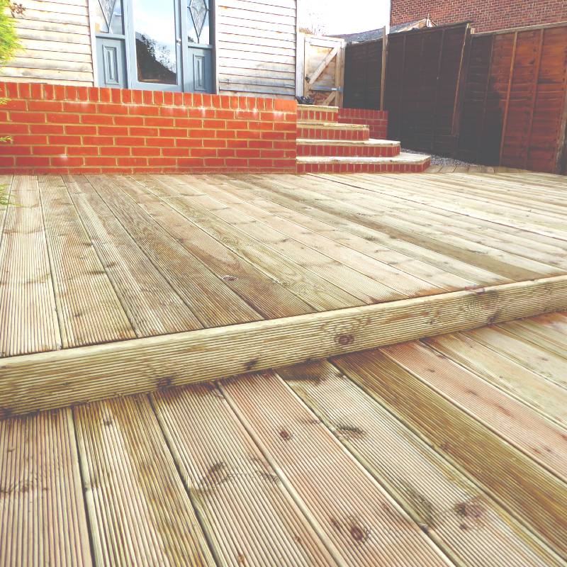 Pressure Treated Timber Decking Boards 4.8m x 120mm x 28mm 1501A